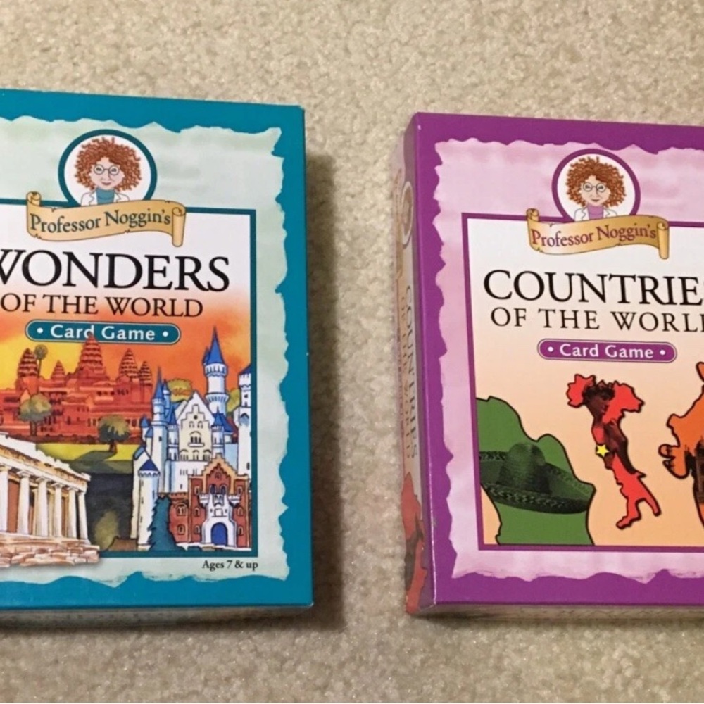 Professor Noggins Lot 2 Education Card Games Wonders of World Countries of World
